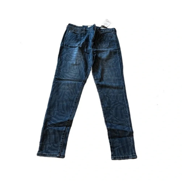 Skinnygirl Paul High Rise Skinny Jeans Medium Wash Pattern Jeans 31/12 NEW!​ - Picture 1 of 7